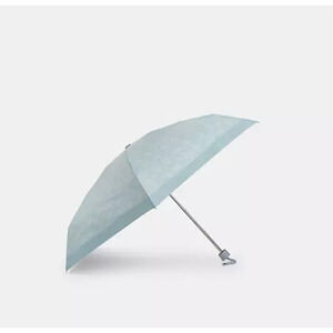 Coach Uv Protection Mini Umbrella In Sketch Signature Print Ice Blue CBM54 NWT